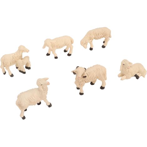6 Figurines de Moutons Miniatures en Résine Durables, Peintes à la Main pour Décoration de Jardin et Intérieur, Résistantes aux UV (1/5)