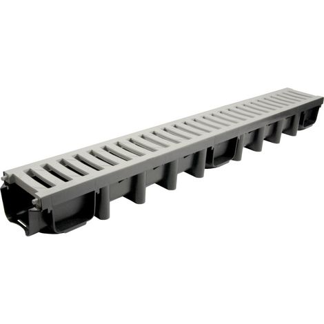 DRENAJE LINEAL 100098 CANAL CON REJILLA DE PVC A15 CENIZA - MX 01748