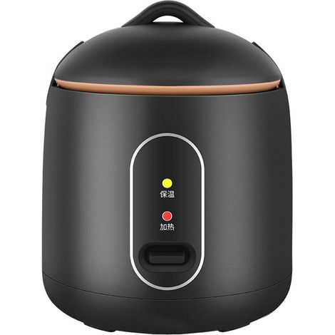 Mini Cuiseur à Riz 1,2L Noir pour Dortoir - Autocuiseur Électrique avec Panier Vapeur (1/5)