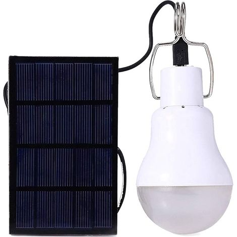 Lampe solaire à LED à énergie solaire en forme de lamba pour jardin, intérieur, étanche, panneau d'urgence, ampoule en plastique, crochet pour tente, lanterne extérieure (1/5)