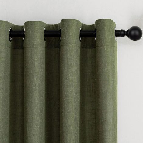 Rideau Vert Olive 140x245cm Rideaux Voilage Salon Moderne Opaque Lumière Douce Translucides et Draperies Intérieurs à Oeillets Décorati Chambre Adult Enfant Fenêtre Coucher Dressing Boheme 2pcs (1/5)