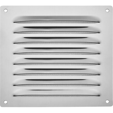 SOTECH Lüftungsgitter Edelstahl gebürstet aufschraubbar mit Insektenschutz, 150 x 150 mm