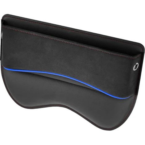 (A) Poche de rangement latérale en daim pour siège auto, boîte de rangement en cuir PU pour combler l'espace entre les sièges, pièces intérieures propres (1/5)
