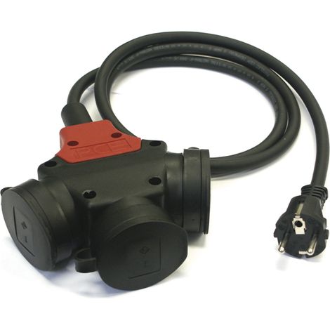 PCE Verlängerungskabel 3-fach H07RN-F 3G1.5 Länge 1.5 m IP44