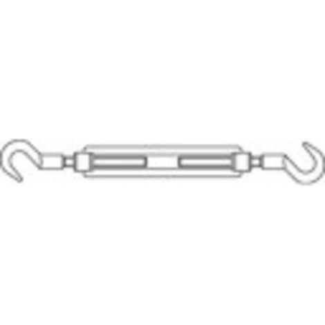 TOOLCRAFT 136620 Tendeur à vis crochet-crochet M10 acier étamé par galvanisation DIN 1480 1 pc(s) (1/2)