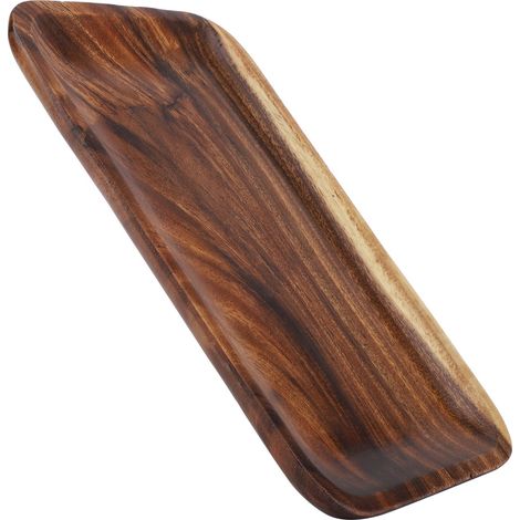 Assiette en bois élégante pour sushi, snacks, salade et desserts, plateau de service pour maison et restaurant, 25x17x2 cm. (1/5)