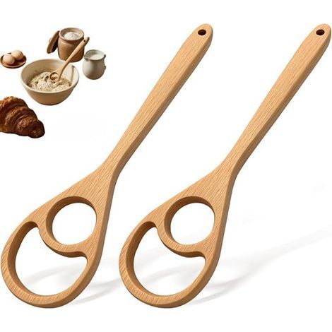 Set mit 2 dänischen Teigknetmaschinen aus Holz – 32 cm – Braun – Professionelle Teigknetmaschine – Für Sauerteig und Brot (1/5)