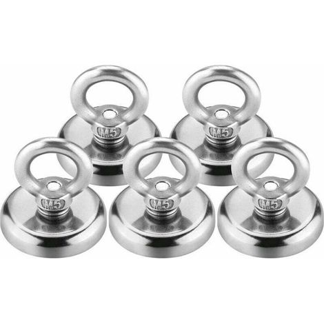 Aimant Neodyme, 32mm Aimant Puissant 35kg force de traction aimant puissant rond magnétique néodyme (5 pcs) (1/4)