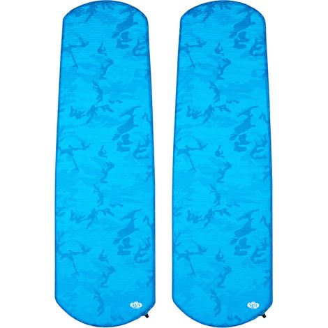 Colchoneta de camping autoinflable azul, compacta y portátil, paquete de 2 unidades (1/5)