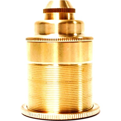 PrimeMatik - Porte-lampe Douille suspendue Prise d'ampoule de fil E27 Support style doré ancien vintage (1/2)