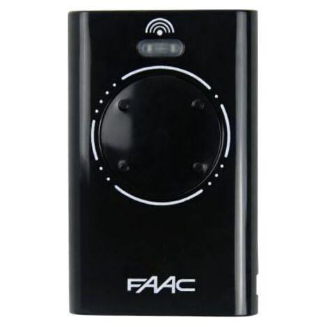 Télécommande copiable compatible FAAC XT4 433 SLH noire pour portail automatique et garage (1/5)