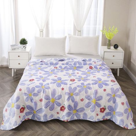 Couette - 110 x 150 cm - Coton 100 % - Bordure Surfilée - Pour Sieste Été ou Détente à la Maison - 1 Pièce (1/5)
