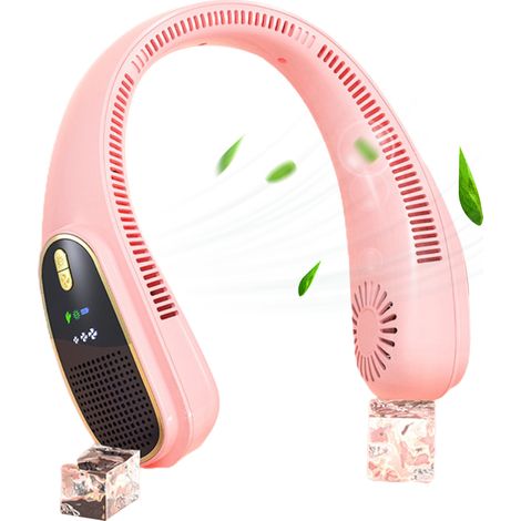 Ventilateur de cou portable sans mains, rechargeable USB, sans pales, silencieux, pour sports extérieurs, bureau et voyages