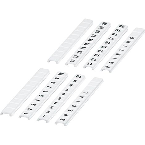 Barrette de 10 repères à clipser 5mm plat imprimés 1 à 10 blanc SCHNEIDER NSYTRABF510