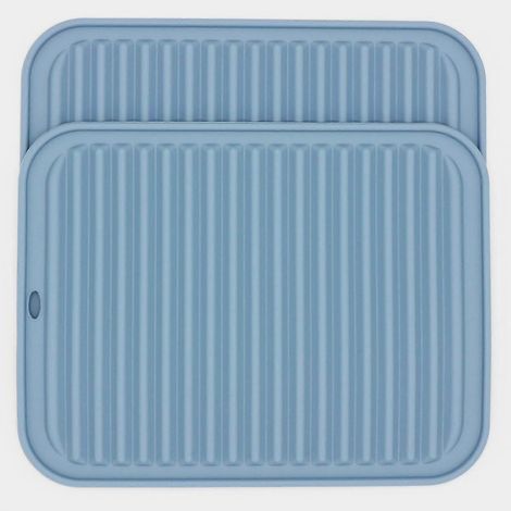 Dessous de plat en silicone, grand format, doré, pour casserole, multi-usages et disponible en plusieurs couleurs (bleu). (1/5)