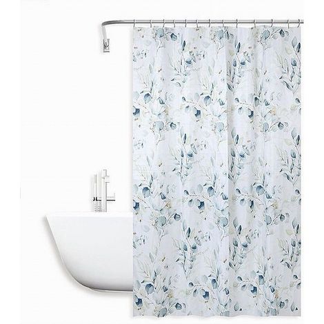 TRADE SHOP - Tenda Doccia Antimuffa Impermeabile 180x200cm Con Anelli Bagno Fiori Foglie 87062 - (1/2)