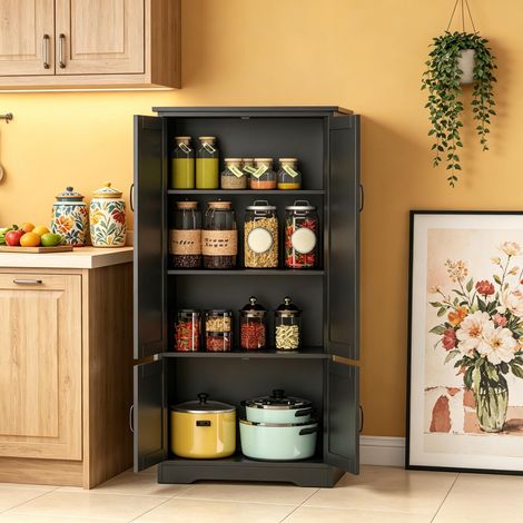 Meuble de rangement élégant pour cuisine, placard latéral avec étagères, armoire de stockage moderne, meuble haut design, buffet compact pour petit espace (1/5)