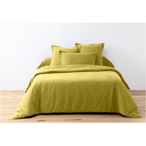 Housse de couette + 2 taies 240 x 260 cm Passion jaune (1/2)