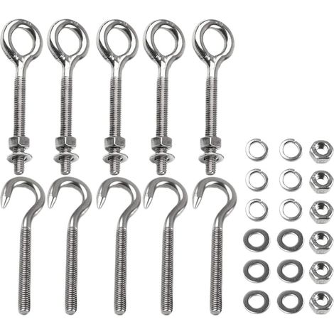 10 crochets à vis - inox - pour jardin - à visser, suspension (1/5)