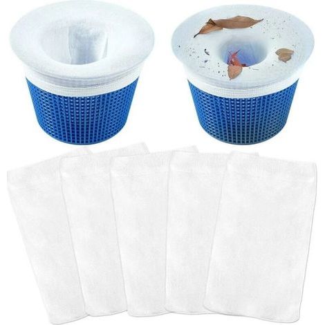 Lot de 5 chaussettes de piscine pour filtres à mailles fines de piscines et de spas, mailles ultra-fines réutilisables pour piscines enterrées et hors sol (1/5)