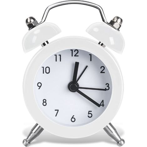 Dailygoody – Analoger Wecker – Retro-Design – Lauter Alarm – Weiß – Geeignet für Kinder – Geräuschlos – Einfache Alarmeinstellung (1/5)
