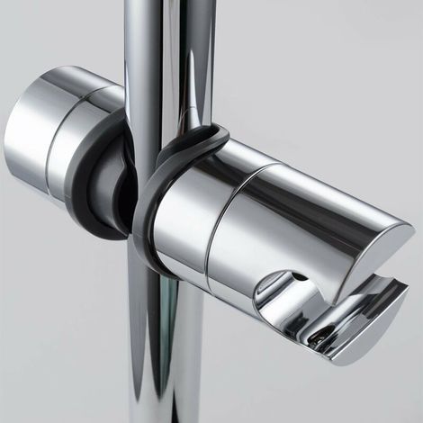 Feste Duschköpfe, auswechselbarer Handbrausenhalter, Duschkopfhalterung, einstellbarer Durchmesser 18–25 mm, verchromtes ABS (Silber) (1/4)