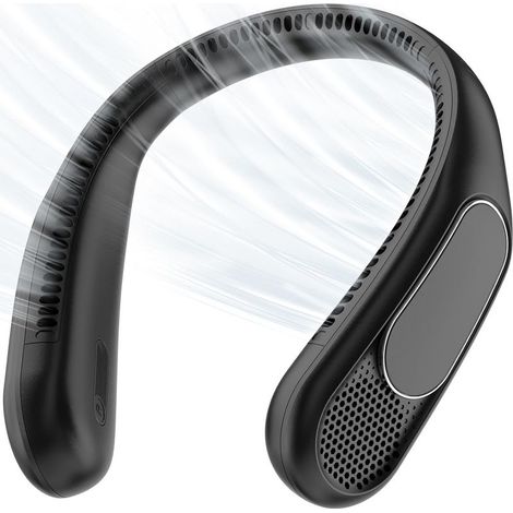 Ventilateur de Cou, Ventilateur Portable avec 66 Sorties d’Air, Flux d’Air 360°, 4 Vitesses, 6000mAh Rechargeable USB, Ventilateur Mains Libres Léger et Confortable pour Bureau, Voyage, Trajet (1/5)