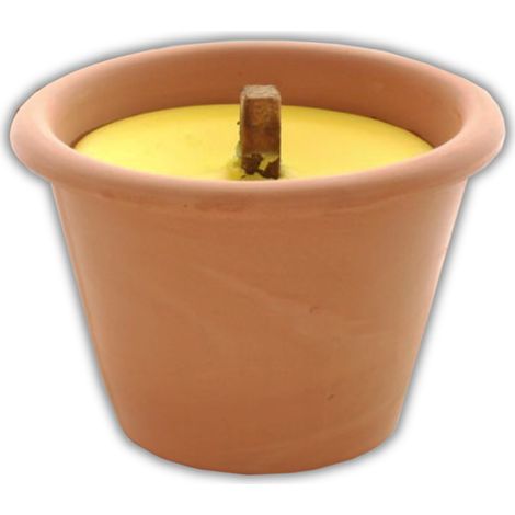 Fiaccola citronella antizanzare terracotta con diametro 11xH10 cm per esterno (1/3)
