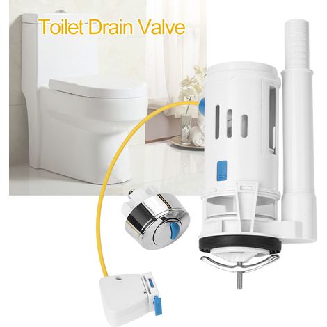 Accessoire de réservoir d'eau avec bouton-poussoir et double vidange pour WC en ABS (WC monobloc) (1/5)