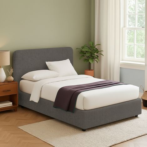 Letto Matrimoniale Bury, Sfoderabile, Contenitore Made in Italy, Grigio Tortora (1/5)