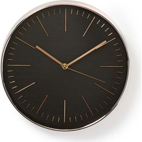 NEDIS Horloge Murale Circulaire Noir Or Rose Diamètre 30cm (1/2)
