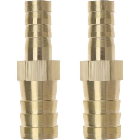 Lot de 2 réducteurs cannelés en laiton de 12 mm à 8 mm pour tuyau d'air, eau, carburant, huile (1/5)