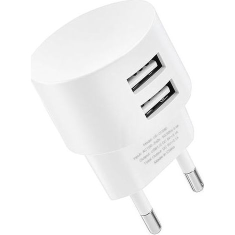 Double Prise USB-A 5V 2,1A Chargeur Rapide, 10W Adaptateur Secteur USB with 2 Ports pour Tambours de Câbles Chargeur Mural Universel pour Smartphone Tablette Montre Connectee Batterie Externe (1/5)