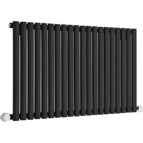 Hudson Reed Vitality Électrique – Radiateur Design Horizontal Colonnes Ovales – Noir – 63.5 x 118 cm (1/5)