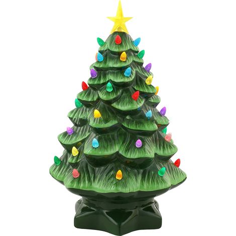 Ej.Life Harz-Weihnachtsbaum, 10,2 cm, bunte Miniaturfigur, Weihnachtsdekoration für Fenster, Hof, Display, Grün (1/5)
