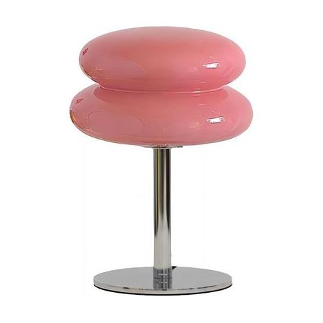 Lampe de table Bauhaus en verre rose, design italien moderne, USB à intensité variable, luminaire d'intérieur décoratif