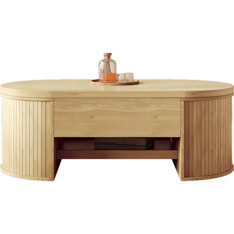 Mesa de centro elevable con almacenaje MDF color madera 110 x 55,5 x 40 cm (1/5)