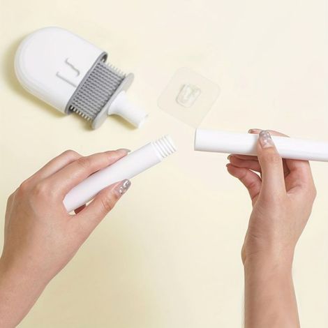 Brosse De Toilette - Manche En Polypropylène - Poils Doux - Longue Poignée Pour Nettoyage Facile - 1 Pièce (1/4)