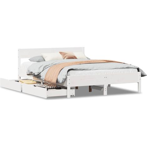 Maison Exclusive - Letto senza Materasso Bianco 120x200 cm Legno Massello di Pino