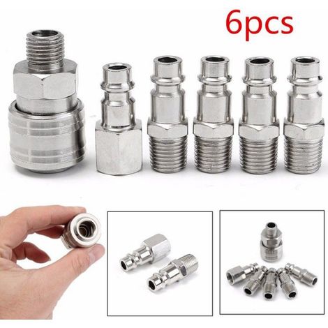 6Pc 14 Pouce BSP Compresseur Connecteur Air Coupleur libération Rapide Ligne Tuyau (1/5)