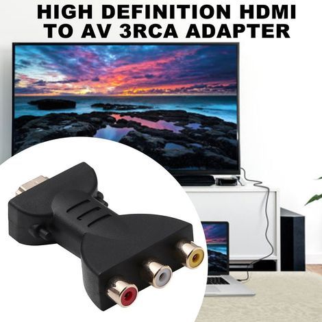 Adattatore da HDMI ad AV, convertitore da HDMI a RGB per componenti RCA, adattatore per sincronizzazione audio e video 1080P (1/4)