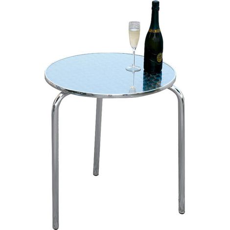 Tavolino Tondo da Giardino Ø60 cm in Alluminio Vorghini Silver (1/2)