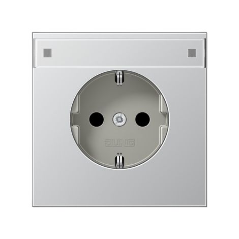 Jung Presa SCHUKO®, 16 A 250 V , con campo di scrittura, serie LS, alluminio AL 1520 NA