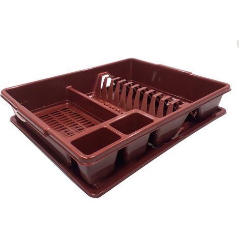 SECADOR DE PLATOS CLÁSICO DE PLÁSTICO MARRÓN - BEN