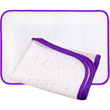 Tapis de repassage - Lot de 2 - Table à repasser - Polyester - Housse de protection - Léger - Protection pour vêtements - 60 x 40 cm - Violet (1/5)