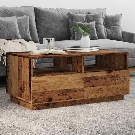 Couchtisch mit LED-Leuchten Altholz-Optik 90x49x40 cm vidaXL