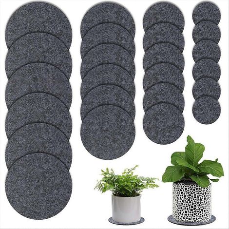 Lot de 24 sous-verres absorbants et imperméables pour plantes, ronds, réversibles, en tissu, de 4, 6, 8 et 10 pouces. (1/5)