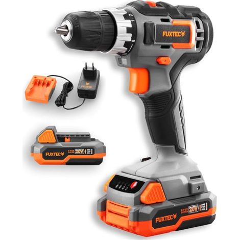 Perceuse visseuse sans fil - FUXTEC FX-E1BS20 - 20V 21000 frappes/min - Set avec 2 batteries 2Ah et chargeur 1A (1/4)