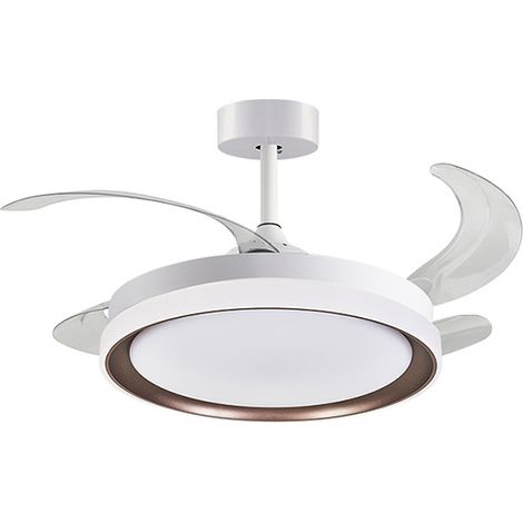 Ventilatore da soffitto Mini con luce e telecomando 48W 91cm 4 pale retrattili Bla da Bel Air Home