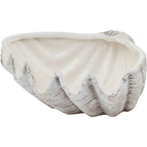 Siren Medium Shell Bowl Ornament - Ceramic - L21 x W28 x H10 cm - White
